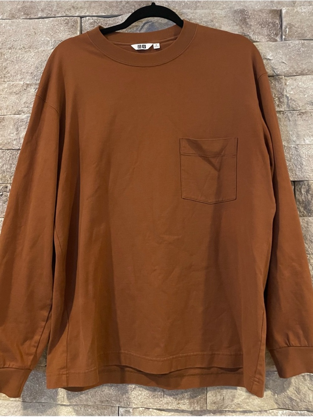 Uniqlo Long-Sleeve Pocket Tee - Brown
